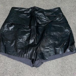 Leather mini skirt